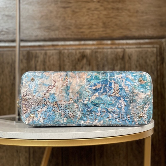 Brahmin Large Duxbury Satchel Handbag Blue Lace Melbourne NWT - Picture 8 of 8